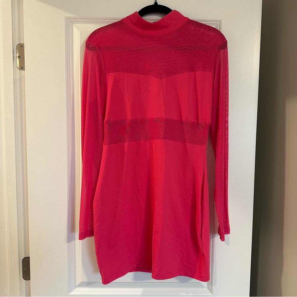 Vibrant Red Long Sleeve Dress